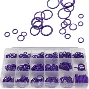 Pack-270 Car O-Ring Seal Assortment Set, 18-Grid Waterproof Durable Rubber Automotive Air Conditioner Compressor Seals, Universal Automotive Machinery Bearing Seal Accessories (Green)