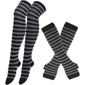1 Set Striped Glove Stockings Womens Soft Socks Winter Stockings for Women Knit Stockings for Women