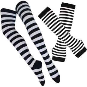 1 Set Striped Glove Stockings Womens Soft Socks Winter Stockings for Women Knit Stockings for Women