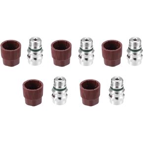 uxcell 5pcs Air Conditioning Service Valve for Chevrolet for GMC for Buick No.52458184/357820795J Male High Side A/C Charge Port Valve w/Cap