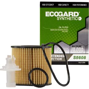 ECOGARD S5608 Premium Cartridge Engine Oil Filter for Synthetic Oil Fits Toyota Camry 2.5L 2010-2017, RAV4 2.5L 2009-2018, Highlander 3.5L 2008-2021, Sienna 3.5L 2007-2020, Tacoma 3.5L 2016-2021