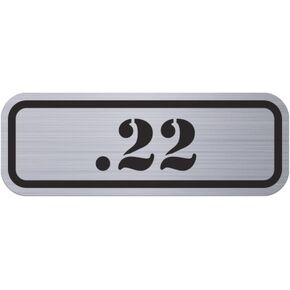 (4X .22 Metallic Ammo Can Badge Sticker Self Adhesive Label 3M 22 slug - Silver