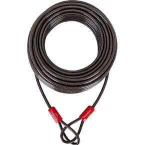 قفل الكابل - أقفال دراجة أمان بطول 6.5 قدم مع حلقات - كابل فولاذي مطلي بالبلاستيك عالي التحمل مضاد للسرقة in Kuwait