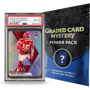 PSA Football Graded Card Mystery Pack + | PSA Graded Football Card + 1 Sealed Pack of Football Cards | Grade 8+ Guaranteed | Contains One Graded Vintage, Rookie, Legend or Current Star | by Zoo Packs