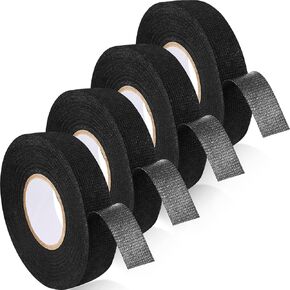 4 Pcs Cloth Bike Handlebar Tape 10 ft Roll Bike Bar Grip Tape, 0.75 Inches Wide Pull Up Bar Tape Black Cloth Tape