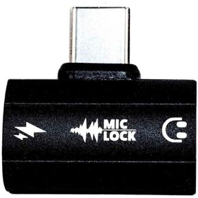 Mic-Lock USB-C Secure Charger with SoundPass | Secure Your Audio Privacy - No Software Required - Listen to Music with Privacy (Black)