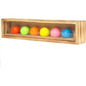 Freezing point Golf Ball Display Case Small Wood Shadow Box Wall Rack Holder Golf Gifts for Kids Womens Mens 6