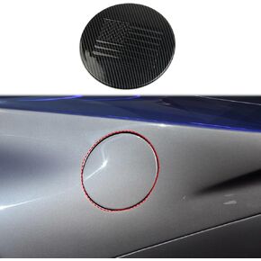 Carbon Fiber Style Fuel Tank Cover Gas Door Molding Accessories Trim for 2024 Ford Mustang