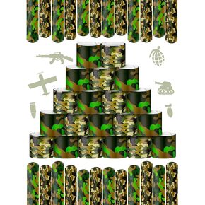 Hungdao 24 Pcs Camo Slap Bracelets for Kids Assorted Army Slap Bracelets Green Camouflage Military Wristbands for Kids Adult Army Party Birthday Favors Decorations Supplies