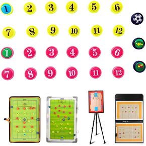 27 Pieces Player Magnets with Number, Premium Magnetic Tactic Board Accessories - Set of 27 Numbered Gel Magnets Pitch for Sports Soccer, Football, Basketball, Baseball, and Hockey Coaches