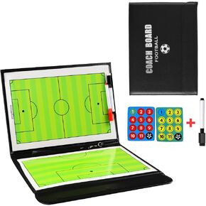 Soccer Coaching Board, Soccer Training Equipment, Football Soccer Tactic Board Coach's Coaching Strategy Clipboard Foldable Dry Erase Whiteboard