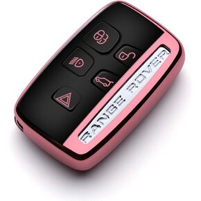 Compatible with Range Rover Key Fob Cover Red car Key Chain Holder Case Protector Range Rover Evoque Range Rover Velar Range Rover Sport Accessories