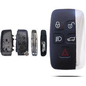 Key Fob Shell Case Replacement Fits for Land Rover Range Rover Sport Evoque LR4 LR2 Jaguar XJ XF XK F-Type F-PACE XE 2012 2013 2014 2015 2016 2017 2018 Keyless Entry Remote Control 5 Button Pad Cover