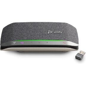 Poly Sync 20+ Personal Portable Bluetooth Speakerphone (Plantronics) – Noise/Echo Reduction – USB-C Bluetooth Adapter - Works w/Teams (Certified), Zoom, PC, Mac, Mobile – Amazon Exclusive