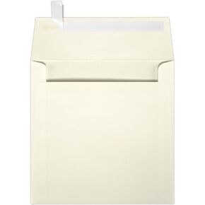 LUXPaper Square Invitation Envelopes | Peel & Press | 6" x 6" | Natural Linen | 80lb. Text | 50 Qty