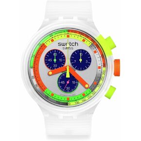Swatch Casual Watch Transparent Quartz Plastic NEON Jelly