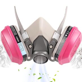 Full Face Gas Mask: Respirator Mask Survival Nuclear and Chemical with 40mm Activated Carbon Filter and 6001 Filter, Gases Cover Organic Vapor Masks for Dust, Painting, Polishing, Welding
