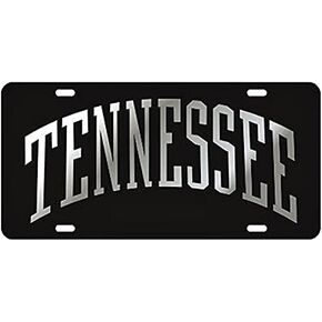 Black License Plate Frame Silver Mirror Inlays (Alabama)