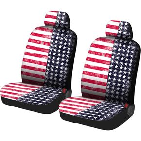 Car Front Seat Covers, 2 Pack Polyester Automotive Seat Protectors, Premium Car Seat Cushions for Women and Men, Soft & Breathable, Vehicle Interior Accessories for Most Cars (Style D)