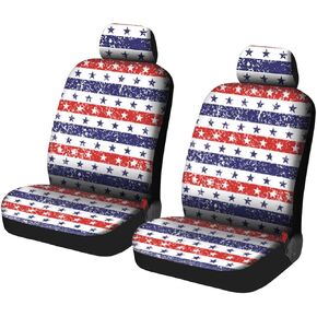 Car Front Seat Covers, 2 Pack Polyester Automotive Seat Protectors, Premium Car Seat Cushions for Women and Men, Soft & Breathable, Vehicle Interior Accessories for Most Cars (Style D)