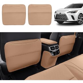 Compatible with 2023-2024 Lexus RX Children's Leather Seat Backrest Kick Protection Pad RX350 RX450H RX500H Additional Organizer Pocket Waterproof and Scratch resistant Protective Cover 2 Black