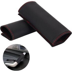 AHANDMAKER Car Grab Handle Cover Car Door Handle Cover Protective Decorate Cover Accessories Door Pull Handle Passenger Interior Accessories for Most Cars, 2 Pcs, Black