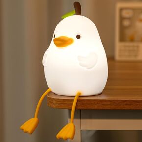 Night Light for Kids, 3 Level Dimmable LED Silicone Nursery LED Night Lamp, Duck Table Lamp for Home Bedroom Living Room Decor