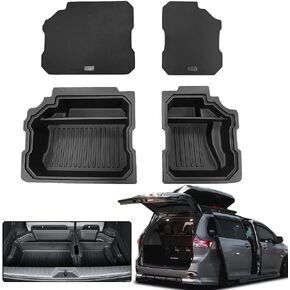 For 2023 Toyota Sienna Trunk storage box for Toyota Sienna 2023 2022 2021 Trunk Cargo Organizer Insert Rear Storage -Portable Car Storage with Lid sorting storage box in Kuwait