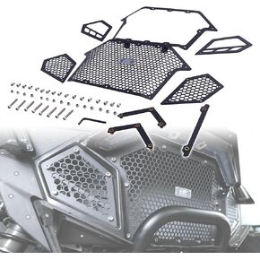 NIXFACE Aluminum Front Mesh Grille Fascia Grill Fit for 2020-2023 Polaris RZR Pro R/Turbo R with 3-piece Design Replace