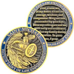 Saint Michael Patron Saint of Law Enforcement Challenge Coin