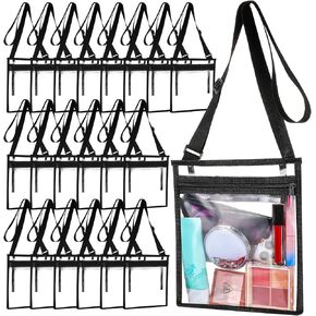 20 Pcs Clear Bag Stadium Approved PVC Clear Purse Clear Stadium Bag Clear Crossbody Bag Stadium Approved Concert Bag Bulk for Concert Sport Event Work Gym Travel Beach Swimming Sport in Kuwait