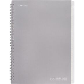 TWONE 4 Pack Spiral Notebook, 5.5"x8.25", 160 Ruled Pages, Waterproof Frosted PP Cover, Ideal for School, Office, and Personal Use