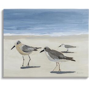 Stupell Industries Sandpipers on Shore Painting Canvas Wall Art Design by Pamela Munger