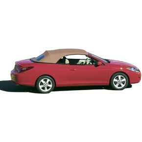 Compatible with Toyota Solara Convertible Soft Top & Glass Window 2004-2009 Twill (Black)