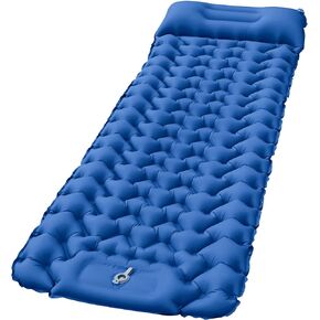 Sleeping Pad for Camping Extra Thickness 78''X28'', Camping Sleeping Pad with Pillow Built-in Pump, Camping Air Mattress for Backpacking, Hiking, Tent, Traveling