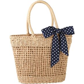 YXILEE Straw Tote Bag for Women - Summer Beach Bag Foldable Woven Tote Bags
