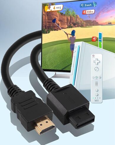 Wii to HDMI Converter Cable 6.56FT/2M, 1080P Picture Quality Resolution Enhancer Wii 2 HDMI Adapter Support All Wii Console Display Modes, Plug and Play in Saudi Arabia