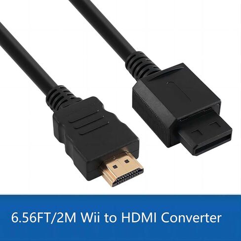 Wii to HDMI Converter Cable 6.56FT/2M, 1080P Picture Quality Resolution Enhancer Wii 2 HDMI Adapter Support All Wii Console Display Modes, Plug and Play in Saudi Arabia