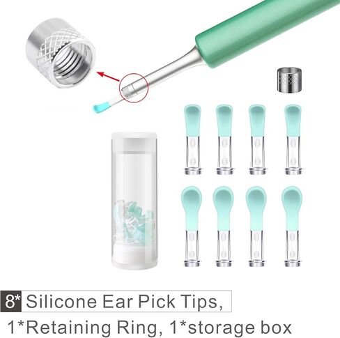Bebird استبدال طرف الأذن، 8 قطع ملعقة أذن سيليكون مقاومة للماء لتنظيف الأذن مع الكاميرا، نصائح BEBIRD الأصلية لتنظيف الأذن in Kuwait