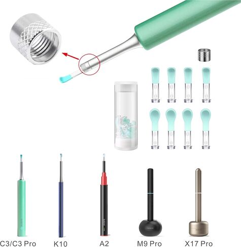 Bebird استبدال طرف الأذن، 8 قطع ملعقة أذن سيليكون مقاومة للماء لتنظيف الأذن مع الكاميرا، نصائح BEBIRD الأصلية لتنظيف الأذن in Kuwait