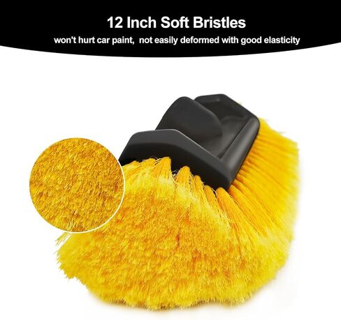 Buyplus 12FT Telescopic Car Wash Brush with Hose Attachment, Long Handle RV Cleaning Brush, Soft Car Brush with Extension Pole for Truck, RV, Boat, House Siding, Solar Panels in Saudi Arabia