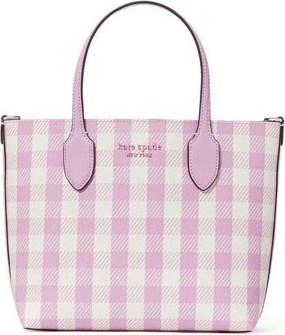 حقيبة كروس متوسطة الحجم من مادة PVC مطبوعة من Bleecker Gingham من Kate Spade New York، متعددة الألوان باللون الكريمي التوتي in Kuwait