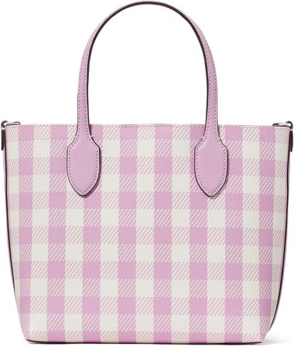 حقيبة كروس متوسطة الحجم من مادة PVC مطبوعة من Bleecker Gingham من Kate Spade New York، متعددة الألوان باللون الكريمي التوتي in Kuwait