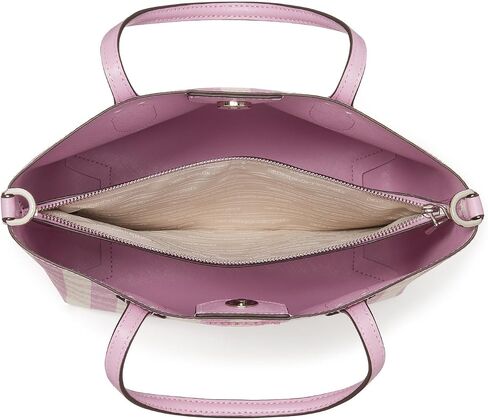 حقيبة كروس متوسطة الحجم من مادة PVC مطبوعة من Bleecker Gingham من Kate Spade New York، متعددة الألوان باللون الكريمي التوتي in Kuwait