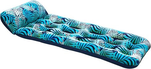 Aqua Contour Cooling Pool Float Lounge – 18-Pocket, Inflatable Pool Floats for Adults – Blue Ferns in Saudi Arabia