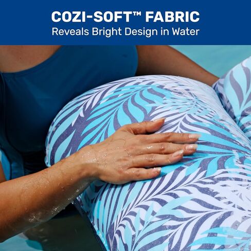 Aqua Contour Cooling Pool Float Lounge – 18-Pocket, Inflatable Pool Floats for Adults – Blue Ferns in Saudi Arabia