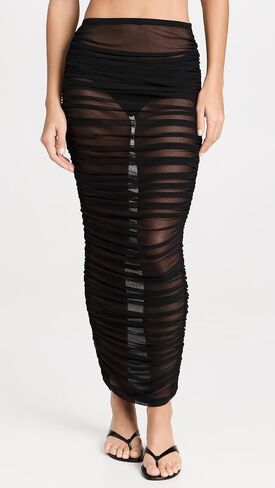 Good American Women's Mesh Ruched Skirt in Saudi Arabia