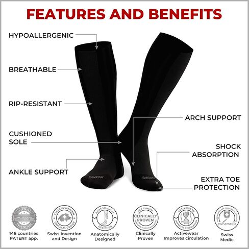 Compression Socks | Patented | Compression Socks for Women & Men | Perfect For Everyday Wear | 1 Pair in Saudi Arabia