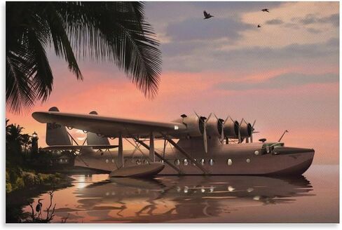 Aesthetic Posters Seaplane Poster Wall Prints Surreal Poster Lounge Decor Canvas Art Poster And Wall Art Picture Print Modern Family Bedroom Decor Posters 16x24inch(40x60cm) in Saudi Arabia