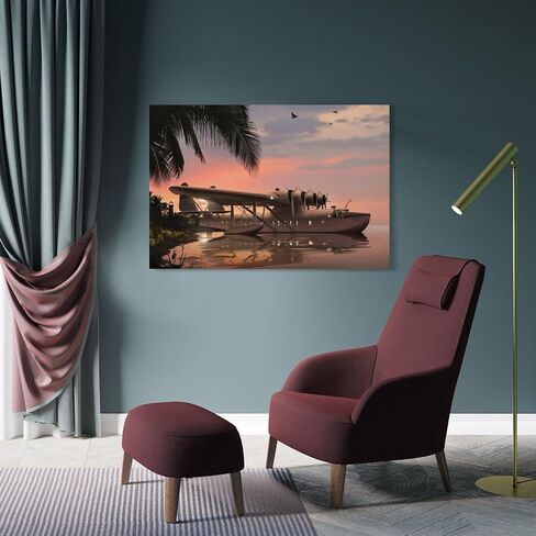Aesthetic Posters Seaplane Poster Wall Prints Surreal Poster Lounge Decor Canvas Art Poster And Wall Art Picture Print Modern Family Bedroom Decor Posters 16x24inch(40x60cm) in Saudi Arabia